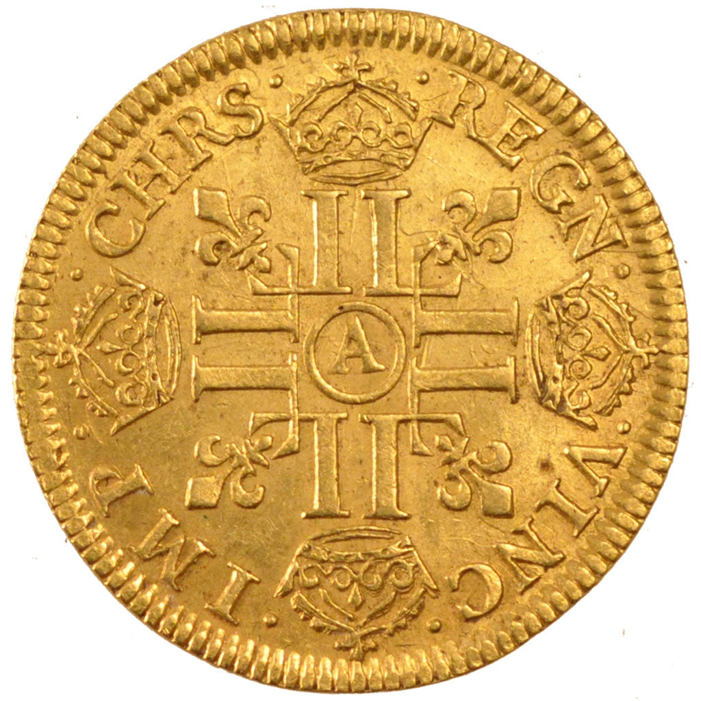 FRANCE, Louis d'or à la mèche courte, Louis D'or, 1644, Paris, KM #149.1, AU(...