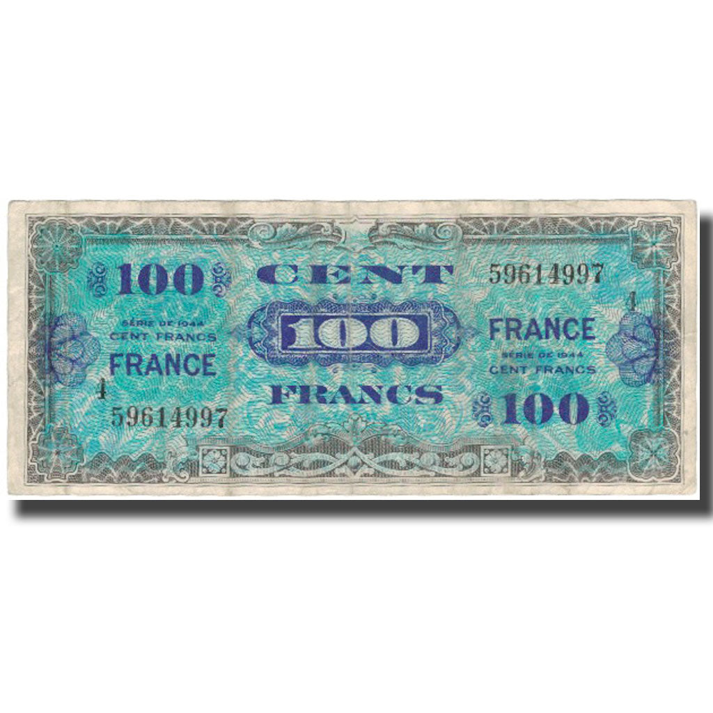 Francia, 100 Francs, 1945 Verso France, 1945, 1945, MB+, Fayette:VF 25.4