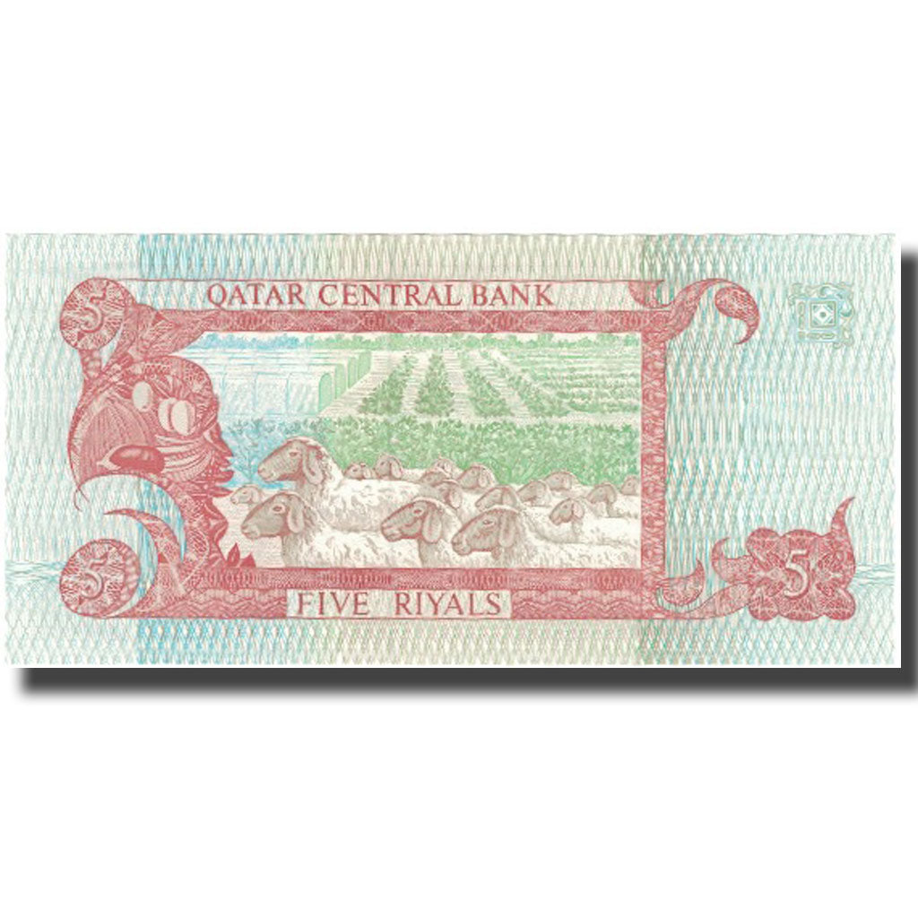 Banconote, Quatar, 5 Riyals, KM:8a, SPL+