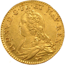 FRANCE, Louis d'or aux lunettes, Louis D'or, 1727, Paris, KM #489.1, AU(55-58),.