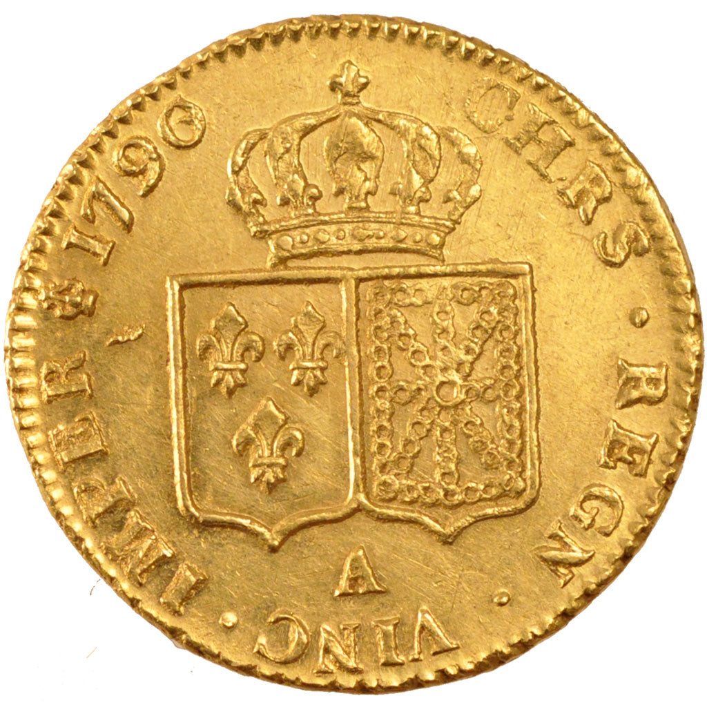 FRANCE, Double louis d'or à la tête nue, 2 Louis D'or, 1790, Paris, KM #592.1, A