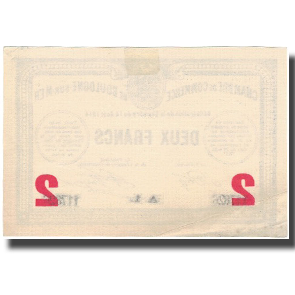 France, Boulogne-sur-Mer, 2 Francs, 1914, AU(55-58)