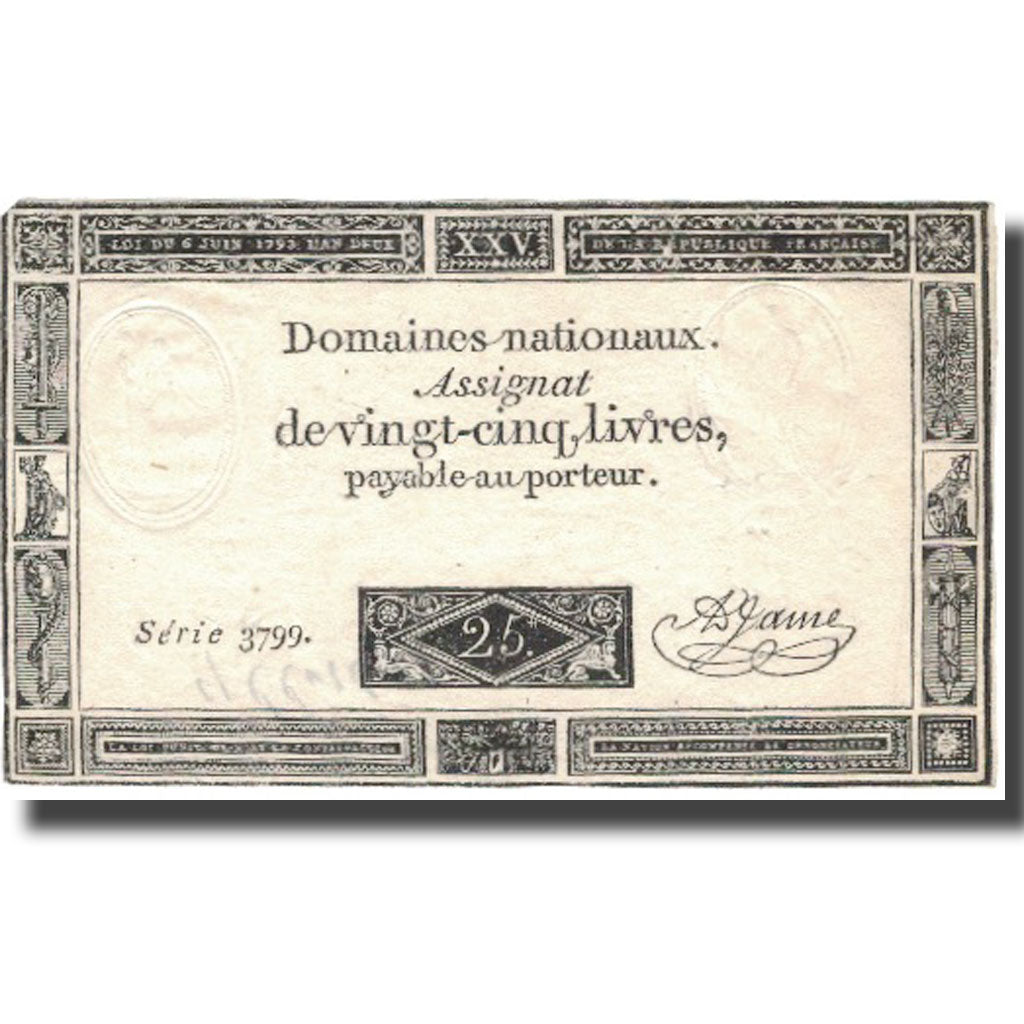 Frankrijk, 25 Livres, 1793, 1793-06-06, SUP, KM:A71