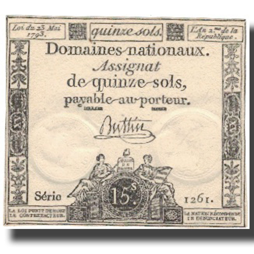 France, 15 Sols, 1792, 1792-10-24, EF(40-45), KM:A65