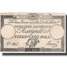 France, 25 Sols, 1792, 1792-01-04, EF(40-45), KM:A55