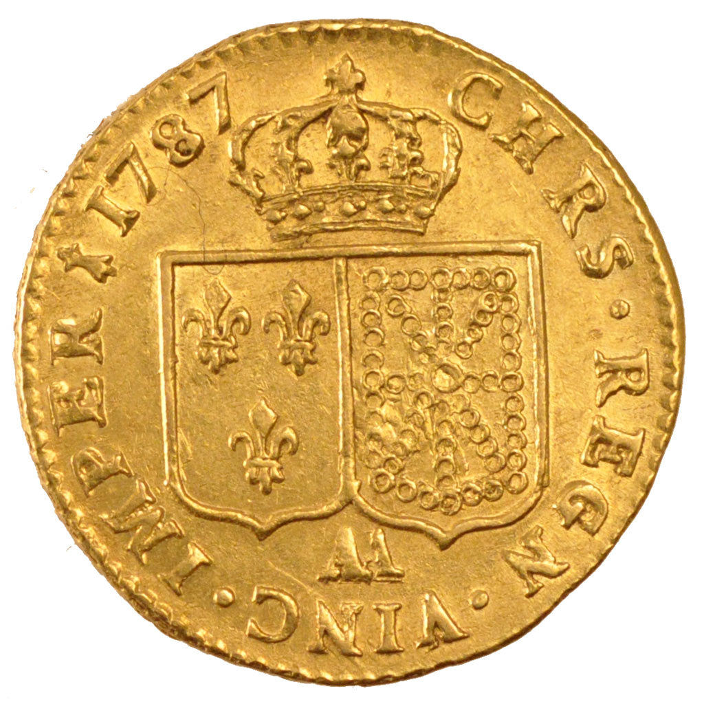 FRANCE, Louis d'or à la tête nue, Louis D'or, 1787, Metz, KM #591.2, AU(55-58), 