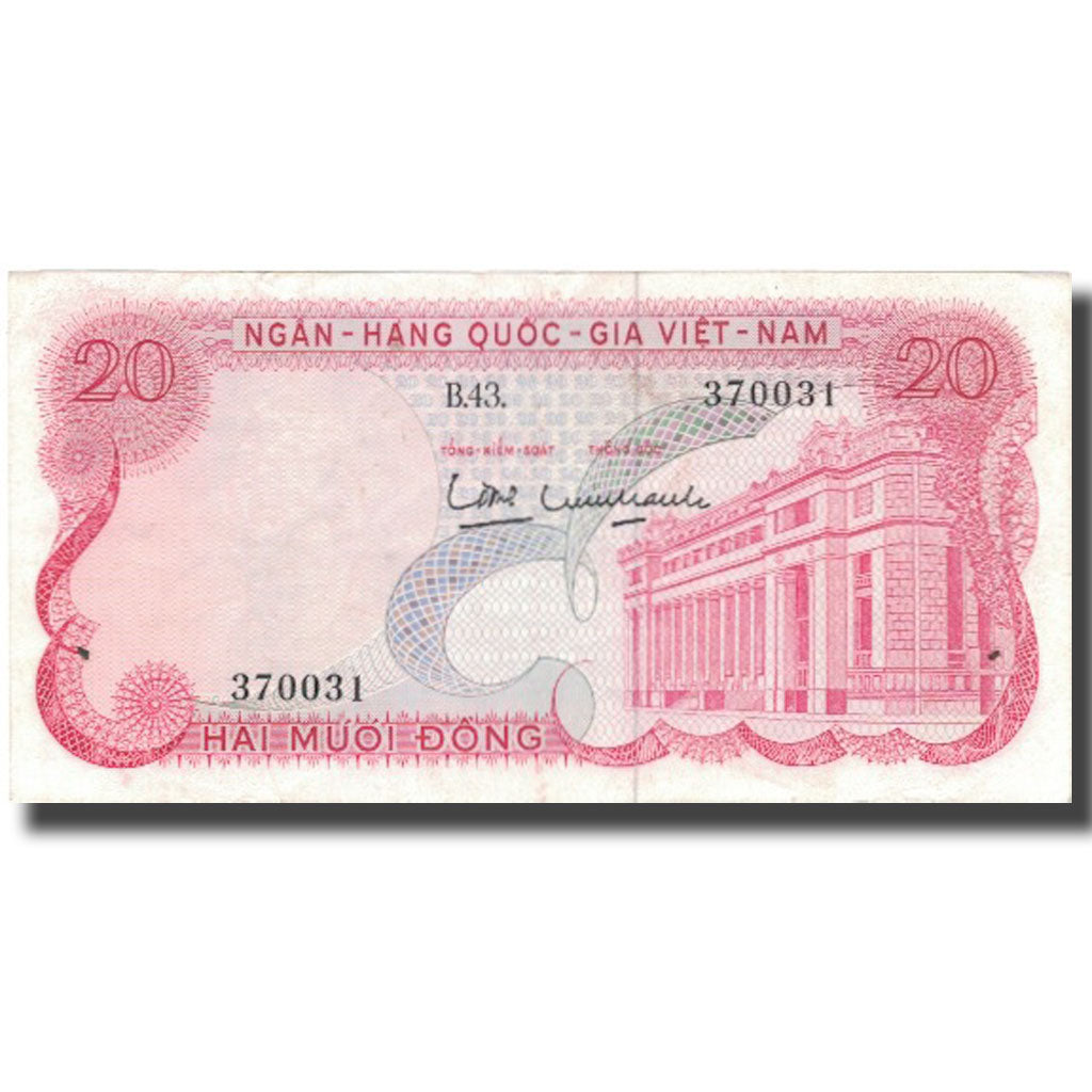 Banknot, Południowy Wiet Nam, 20 D<ox>ng, undated (1969), Undated, KM:24a