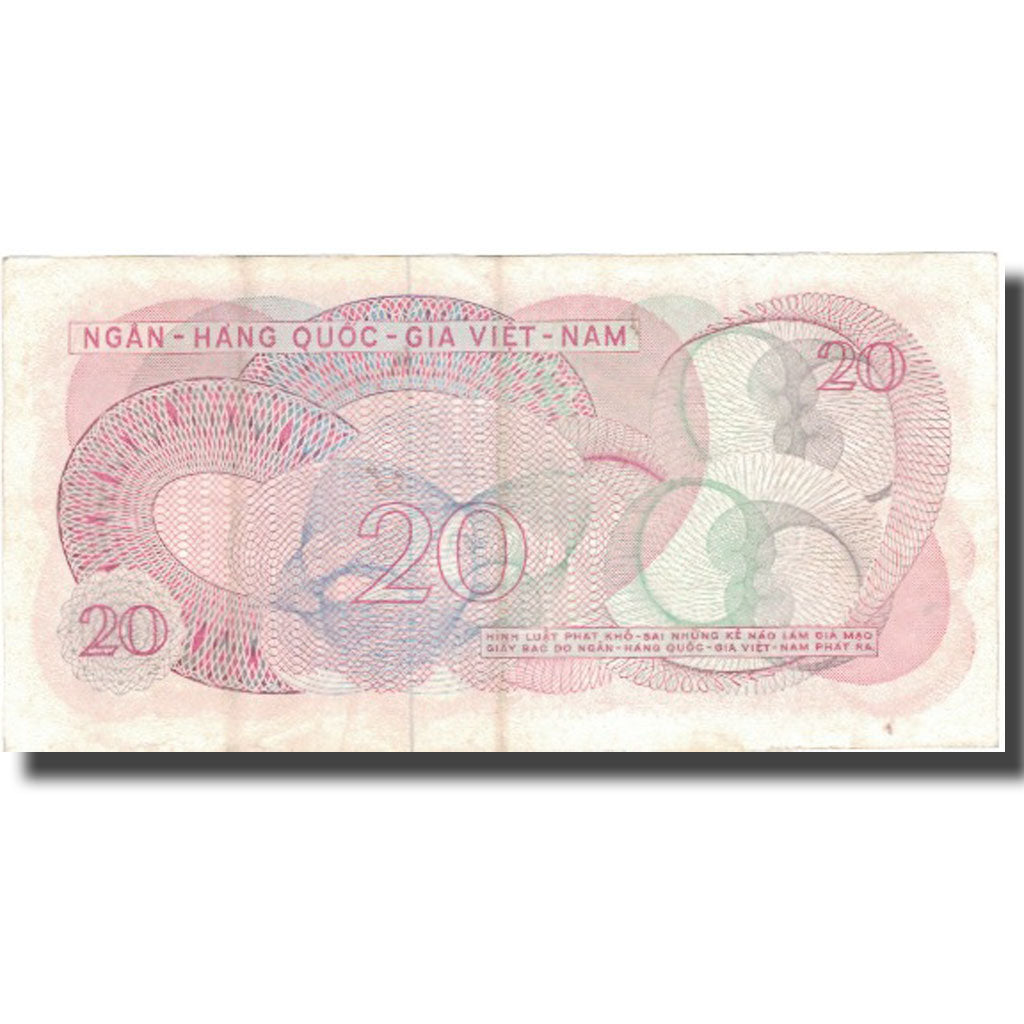 Banknot, Południowy Wiet Nam, 20 D<ox>ng, undated (1969), Undated, KM:24a