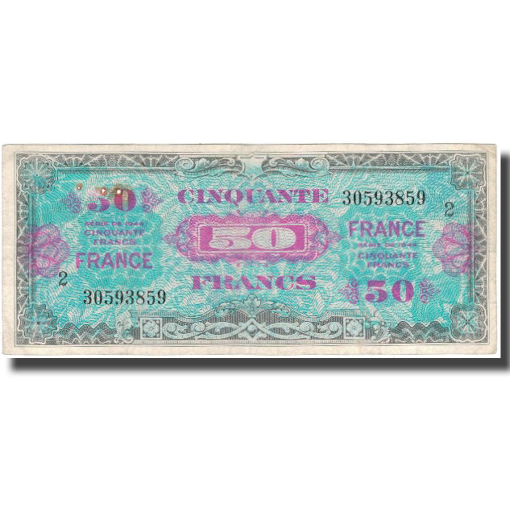 Francja, 50 Francs, 1945 Verso France, 1945, 1945, EF(40-45), Fayette:VF24.2