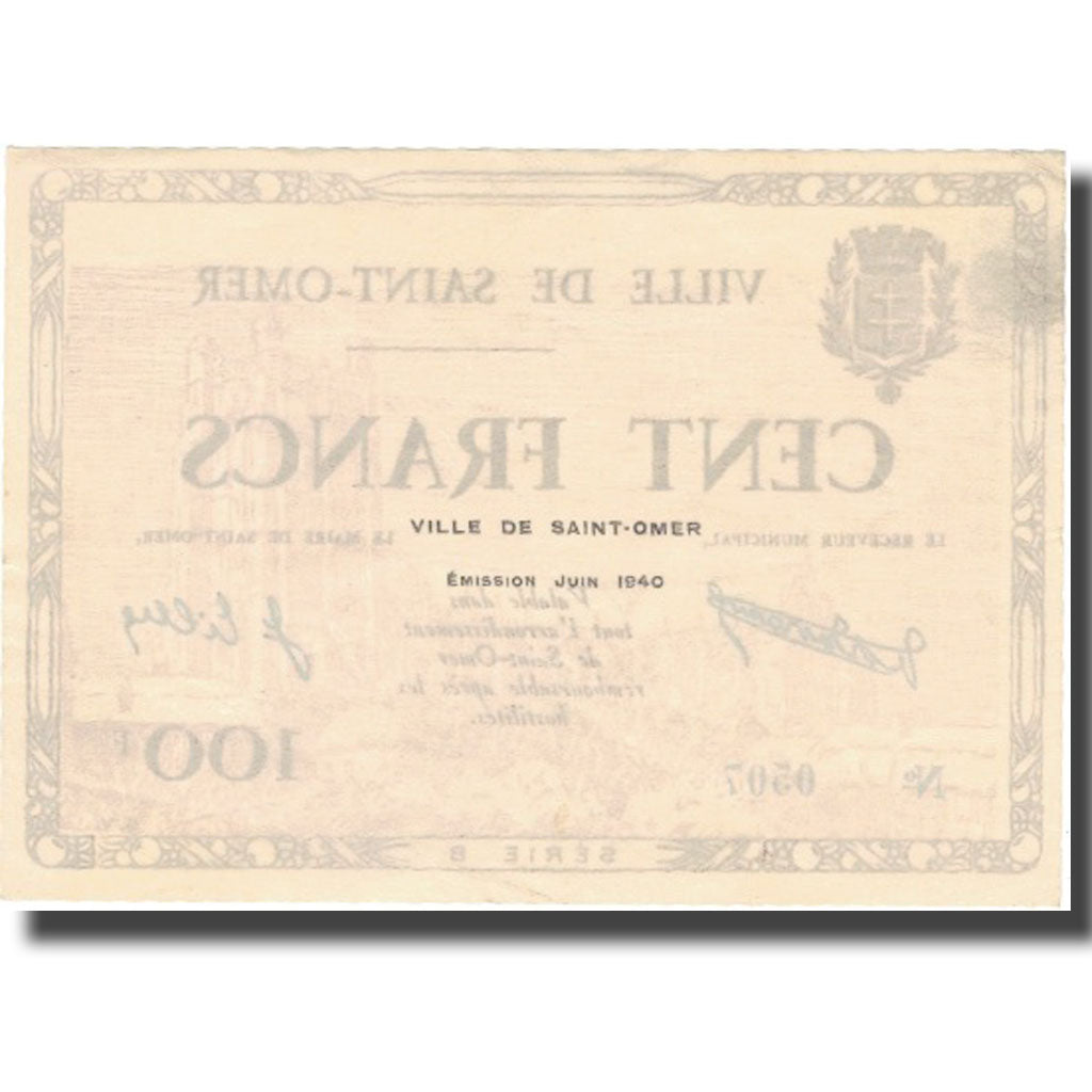 France, Saint-Omer, 100 Francs, 1940, AU(55-58)