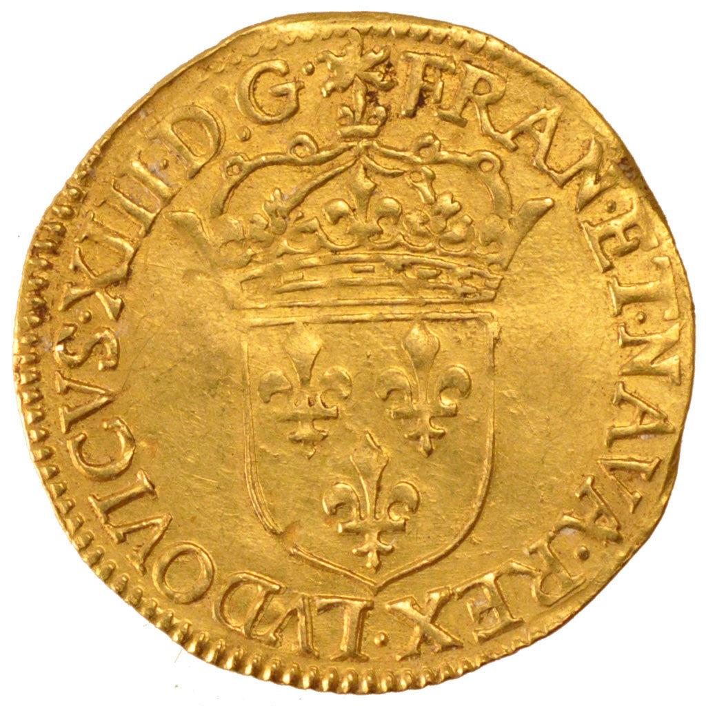 Monnaie, France, Ecu d'or, 1633, Rouen, TTB+, Or, Gadoury:55