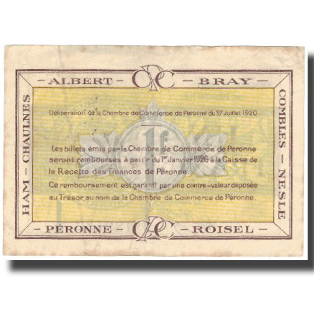France, Peronne, 1 Franc, 1920, EF(40-45)