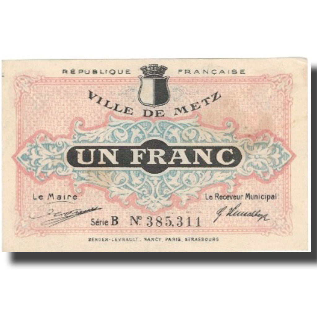 France, Metz, 1 Franc, 1918, UNC(60-62), Pirot:57.13