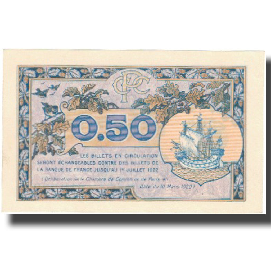France, Paris, 50 Centimes, 1920, UNC(65-70), Pirot:97-31