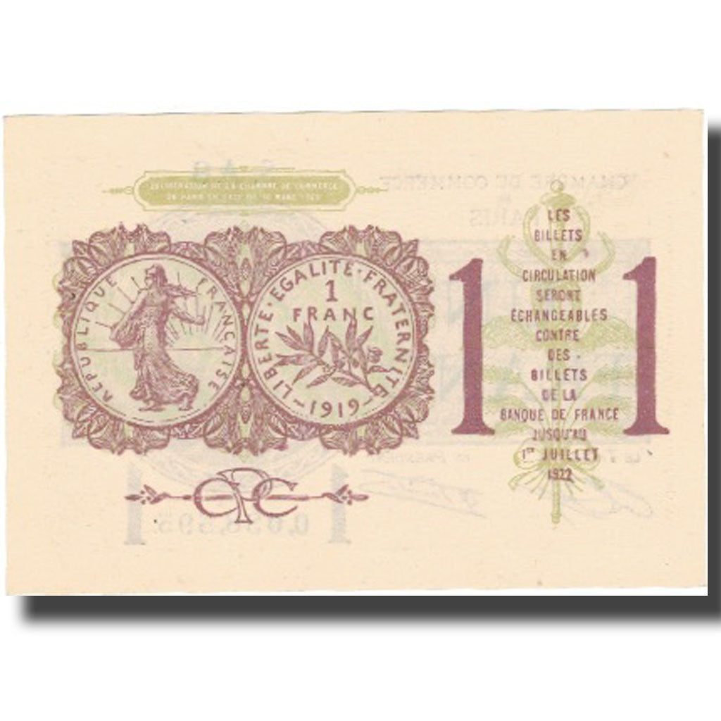 France, Paris, 1 Franc, 1922, UNC(65-70), Pirot:97-23