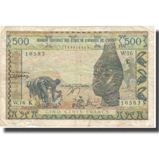 Banknote, West African States, 500 Francs, Undated (1959-65), KM:702Kn