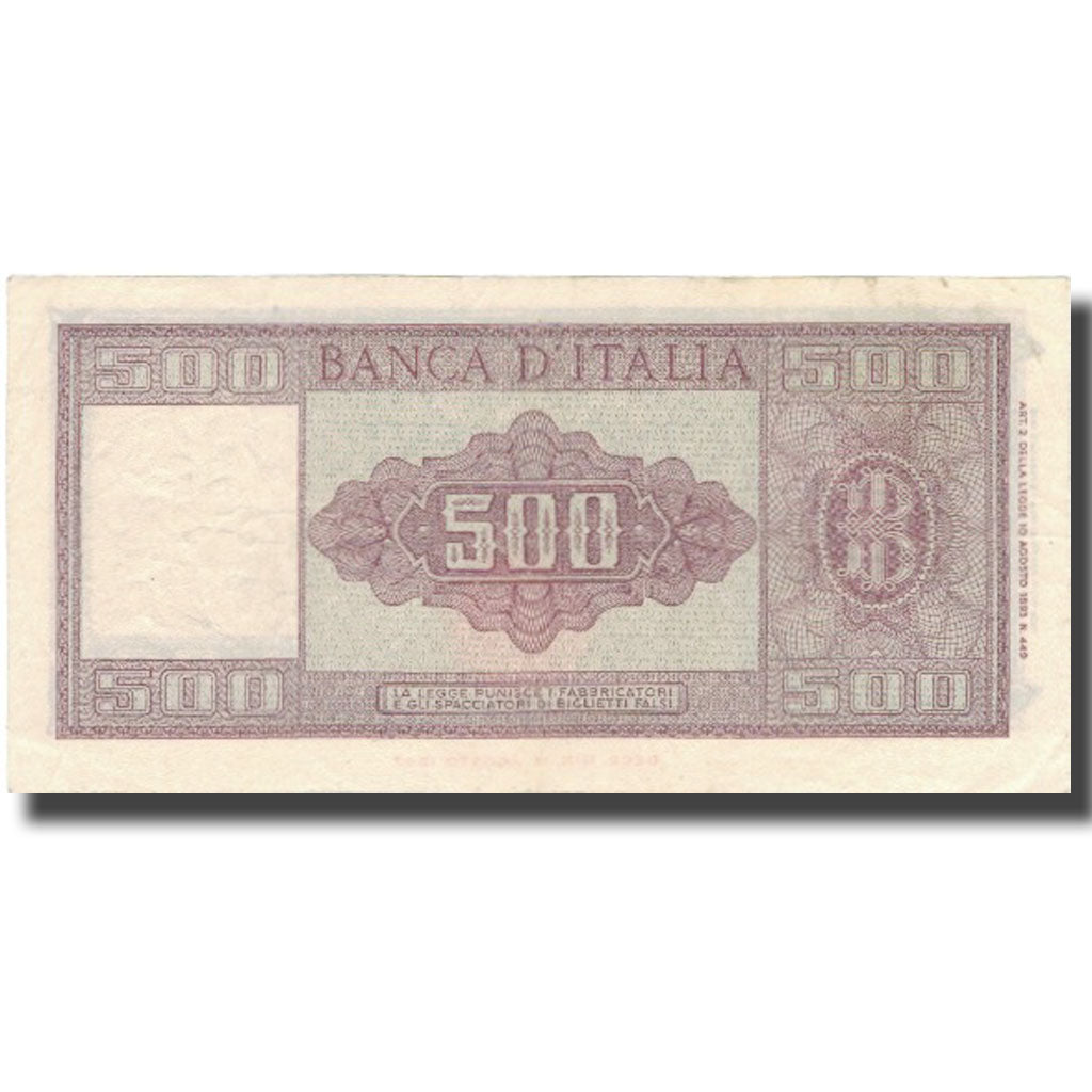 Banknote, Italy, 500 Lire, 1947, 1947-08-14, KM:80a, AU(50-53)
