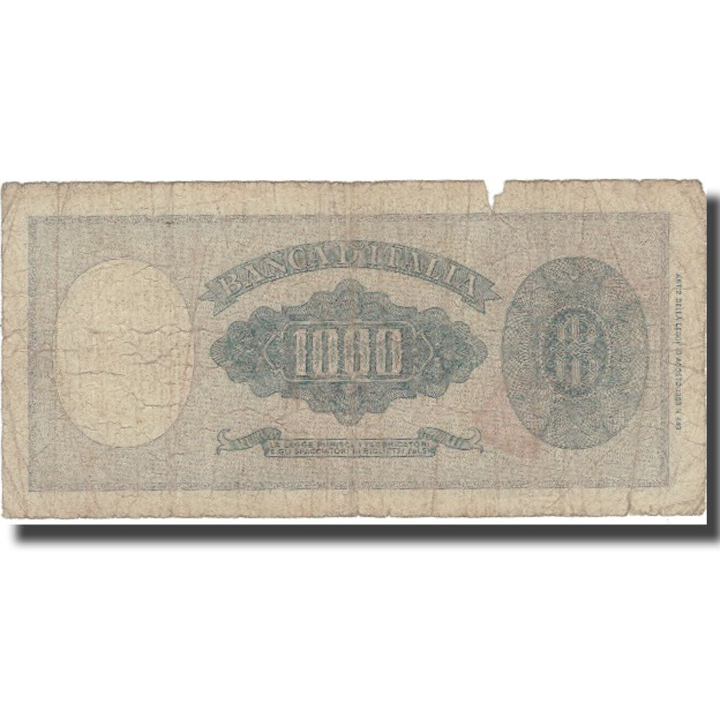 Banknote, Italy, 1000 Lire, 1947, 1947-03-20, KM:82, VG(8-10)