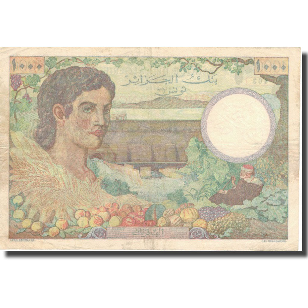 Banknote, Tunisia, 1000 Francs, 1946, 1946-09-02, KM:26, EF(40-45)