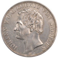 GERMAN STATES, 2 Thaler, 3-1/2 Gulden, 1861, Dresde, KM #1215, AU(55-58),...