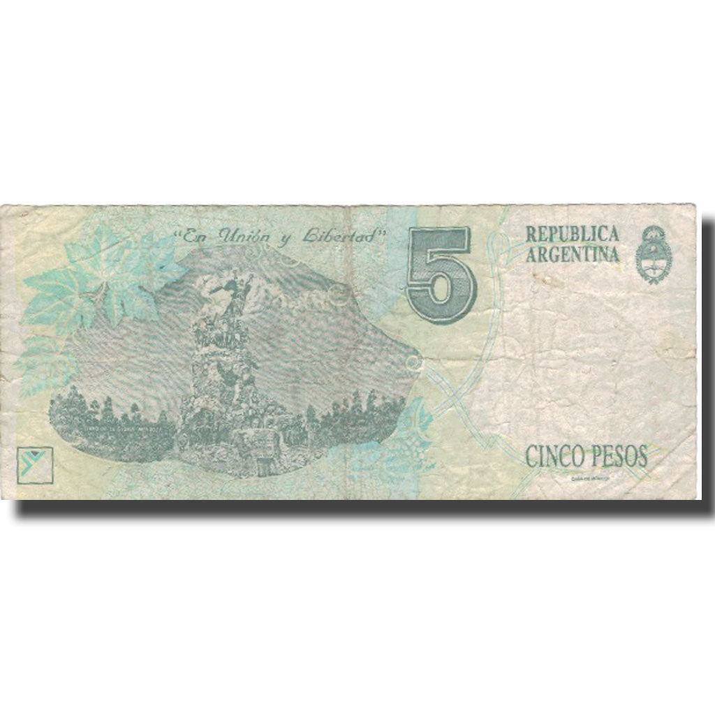 Banknote, Argentina, 5 Pesos, UNDATED (1992-1997), KM:341a, F(12-15)