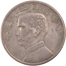 Münze, Republik China, Dollar, 1934, SS+, Silber, KM:1047