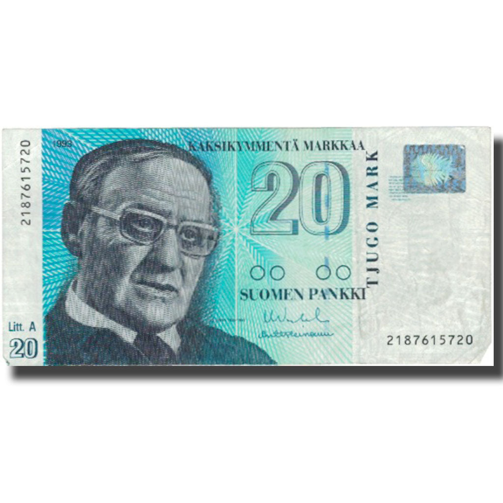 Banknote, Finland, 20 Markkaa, 1993, 1993, KM:122, EF(40-45)