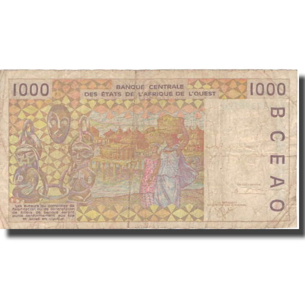 Banknote, West African States, 1000 Francs, 1991-2003, KM:111Aj, VF(20-25)