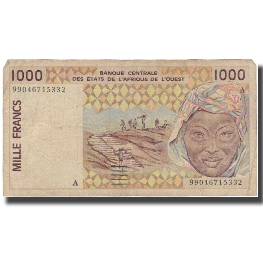 Banknote, West African States, 1000 Francs, 1991-2003, KM:111Ai, VF(20-25)