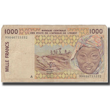 Banknote, West African States, 1000 Francs, 1991-2003, KM:111Ai, VF(20-25)