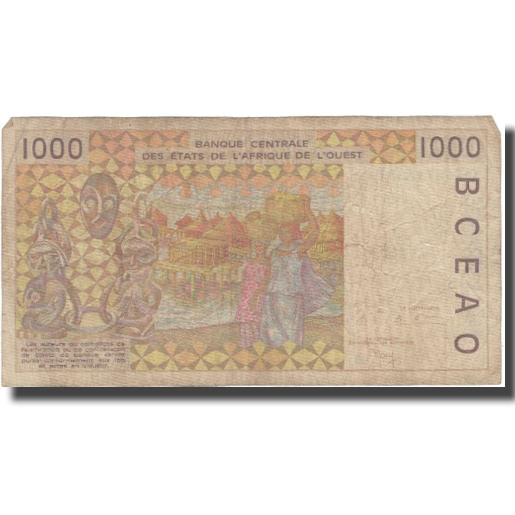 Banknote, West African States, 1000 Francs, 1991-2003, KM:111Ai, VF(20-25)