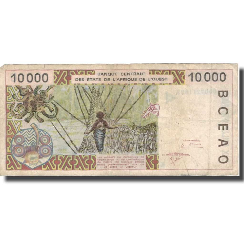 Banknote, West African States, 10,000 Francs, 1992-2001, KM:714Ki, VF(20-25)