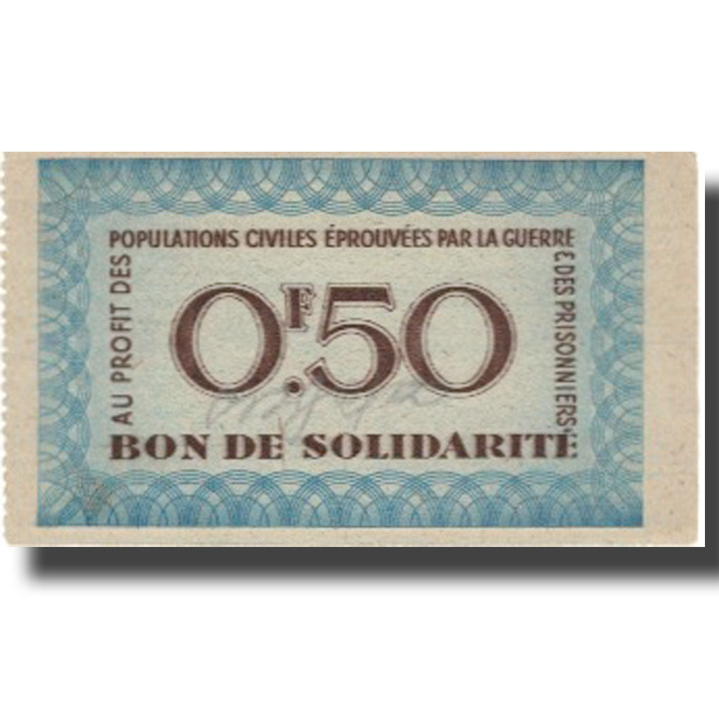 França, Bon de Solidarité, 50 Centimes, 1941, AU(55-58)