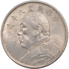 CHINA, REPUBLIC OF, Dollar, 1920, KM #995, AU(55-58), Silver, 26.98
