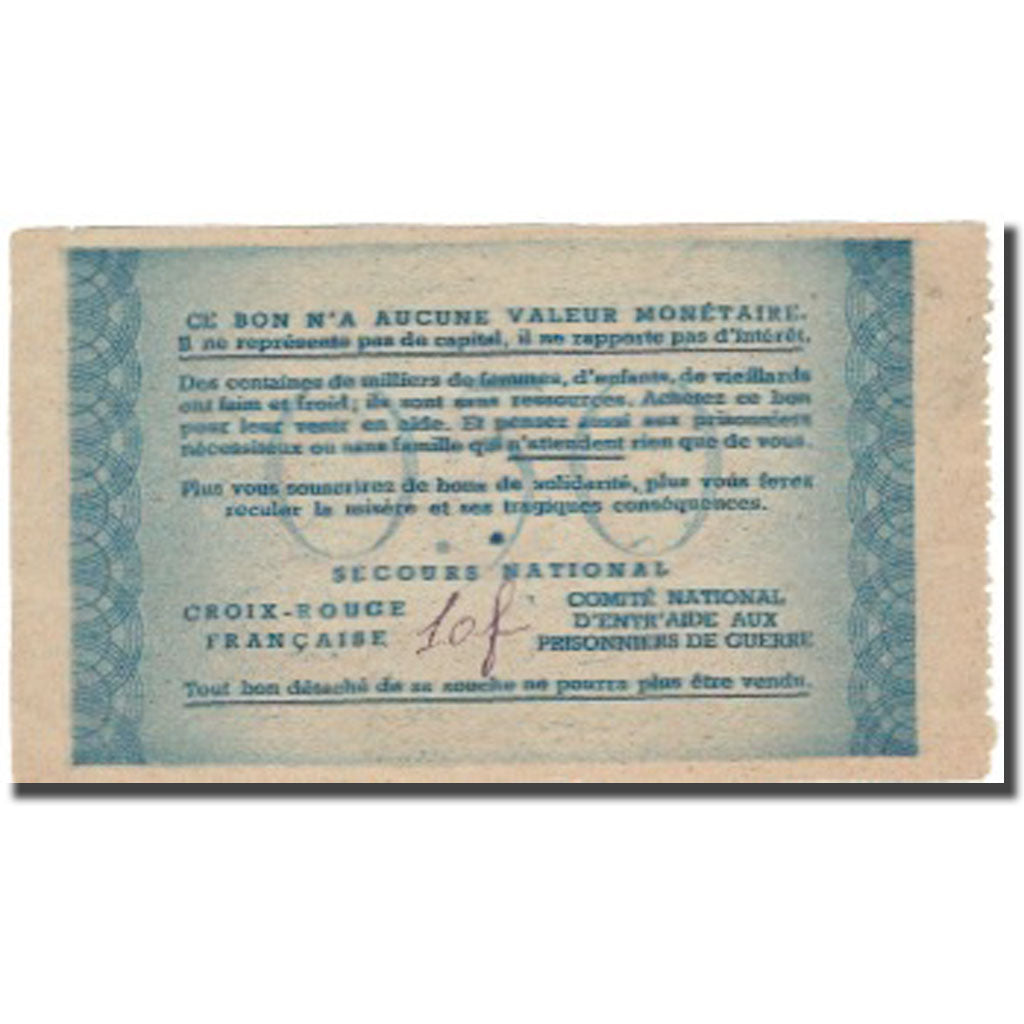 France, Bon de Solidarité, 50 Centimes, 1941, AU(50-53)