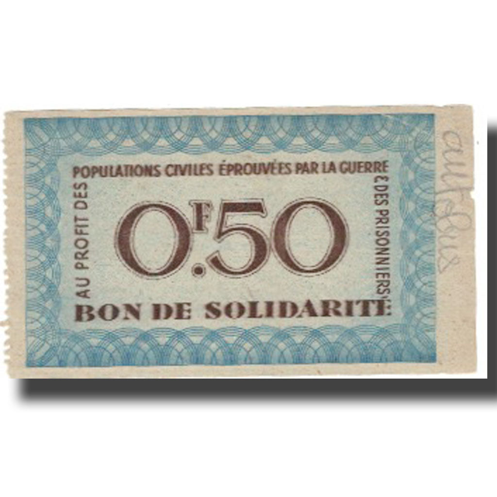 France, Bon de Solidarité, 50 Centimes, 1941, AU(50-53)