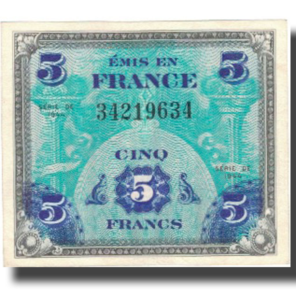France, 5 Francs, Drapeau/France, 1944, 1944, SUP, Fayette:VF17.1, KM:115a