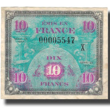 France, 10 Francs, Flag/France, 1944, 1944, VF(30-35), Fayette:VF 18.2, KM:116a