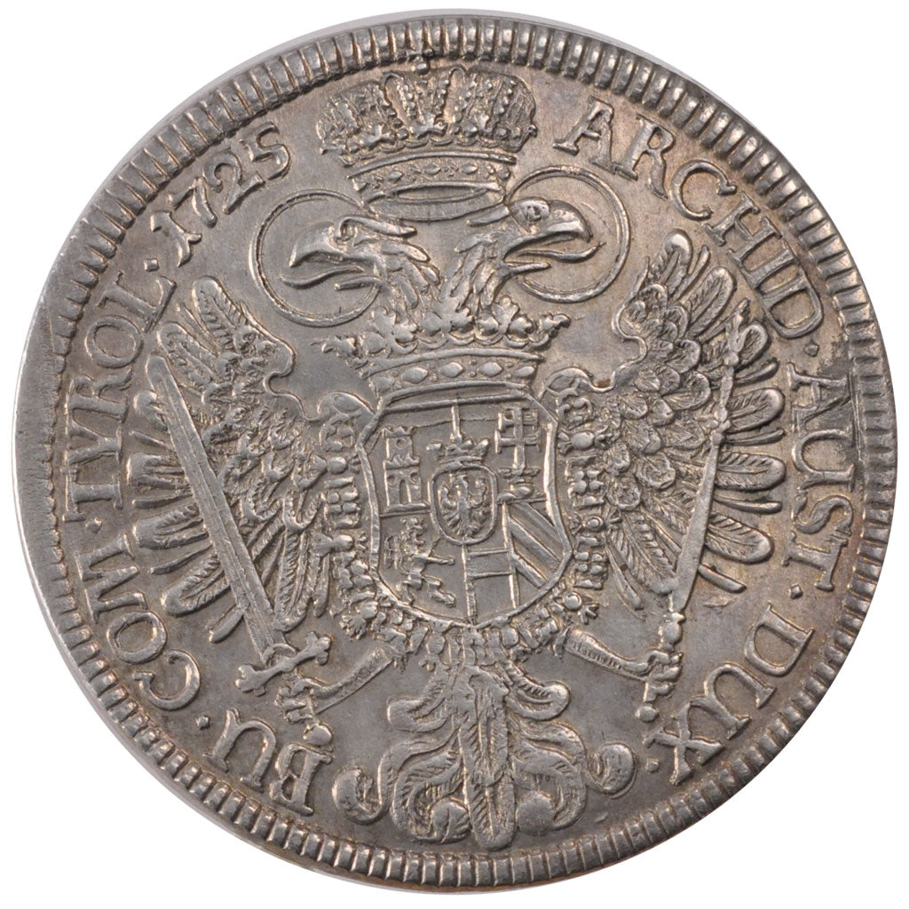 Austria, Reichsthaler, 1725, Hall, AU(55-58), Silver, 28.77