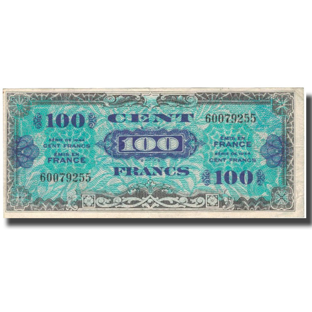 Francia, 100 Francs, Flag/France, 1944, 1944, BC+, Fayette:VF20.1, KM:118a