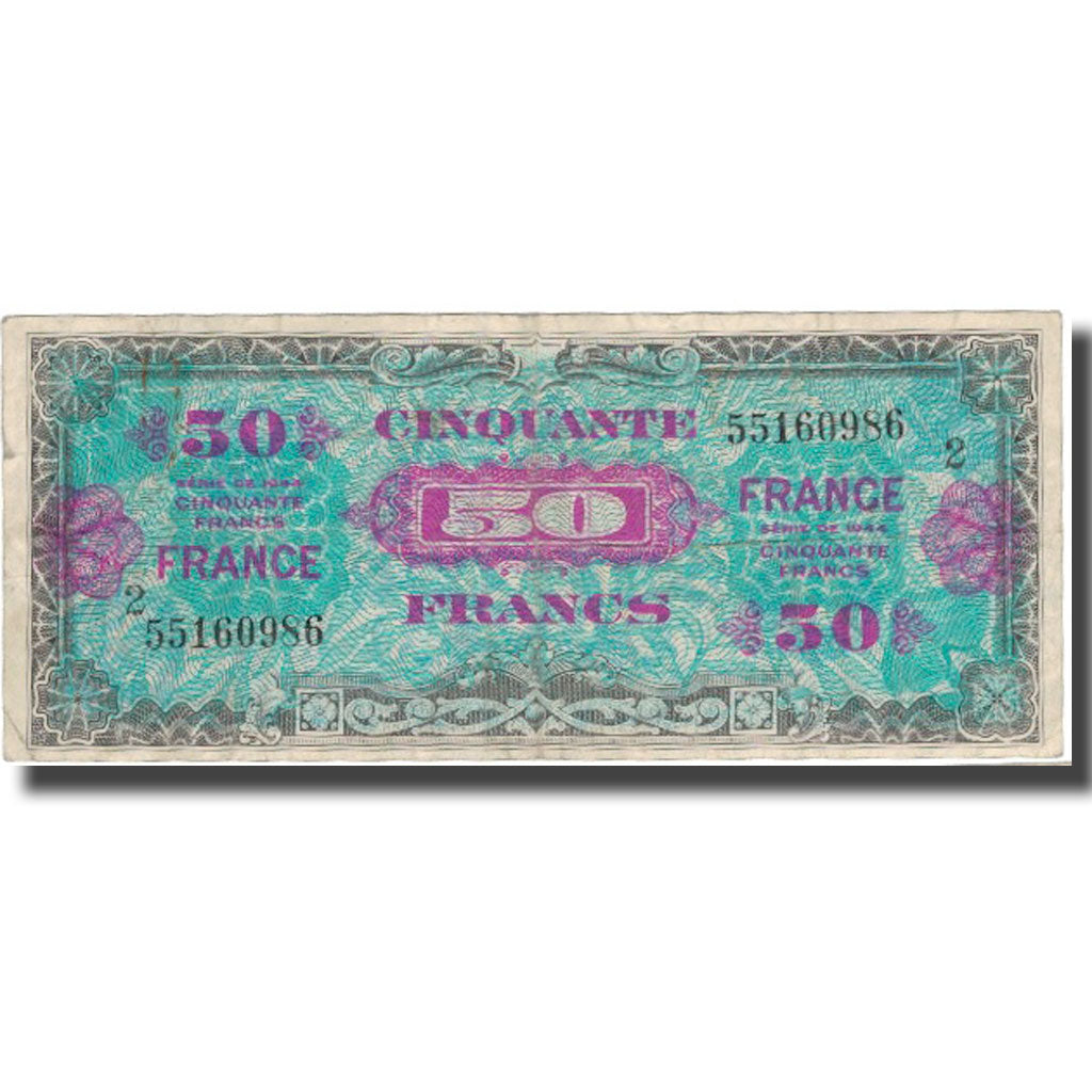 France, 50 Francs, 1945 Verso France, 1945, 1945, VF(30-35), Fayette:VF24.2