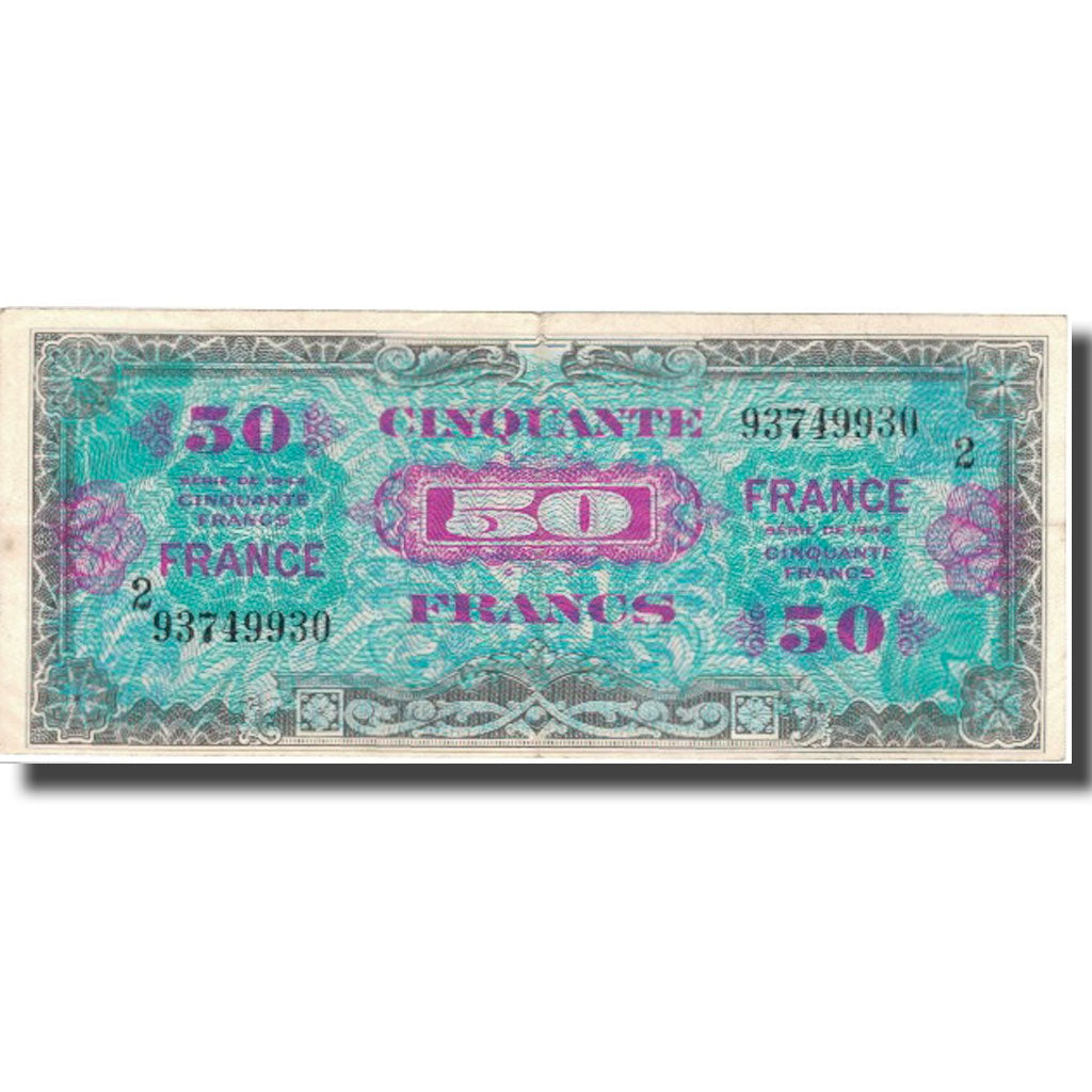 France, 50 Francs, 1945 Verso France, 1945, 1945, VF(30-35), Fayette:VF24.2