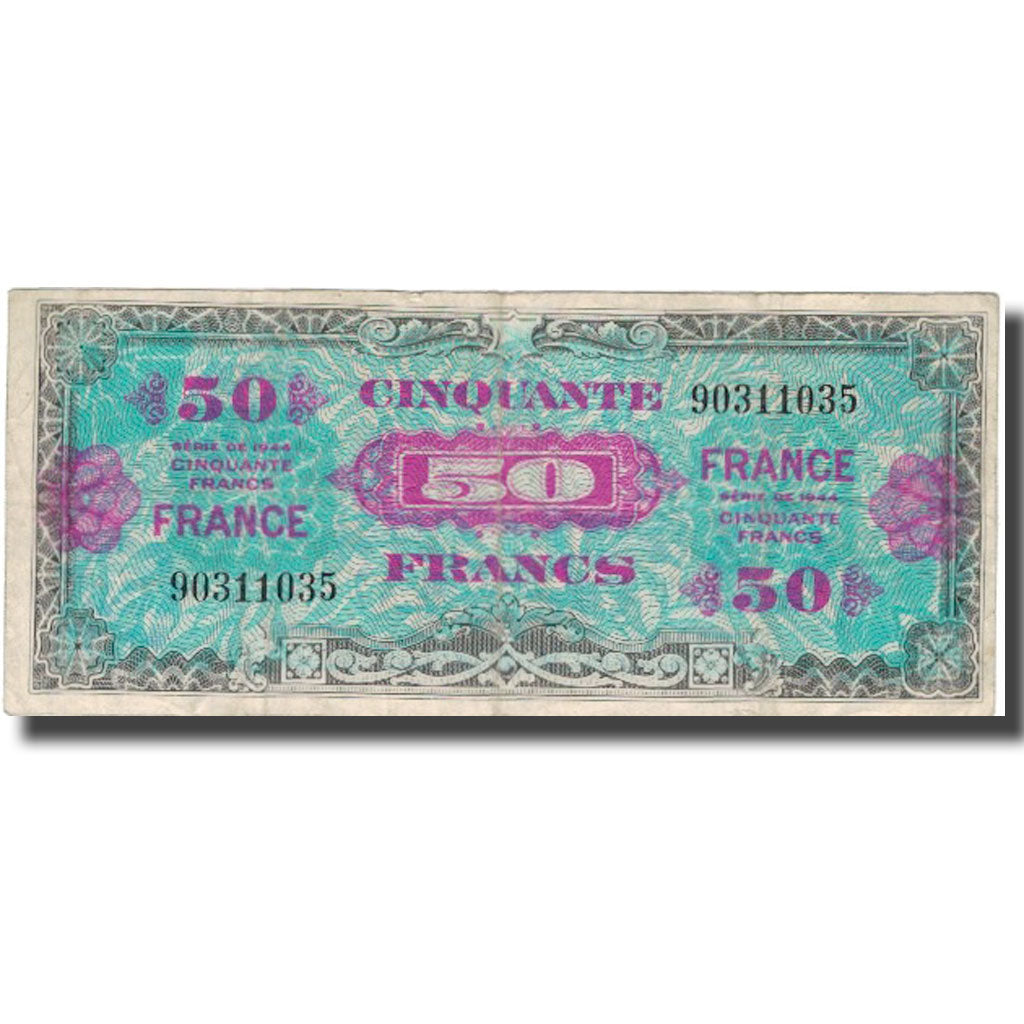 Francia, 50 Francs, 1945 Verso France, 1945, 1945, BC, Fayette:VF 24.1, KM:122a