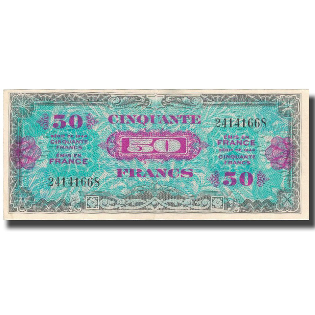 France, 50 Francs, 1945 Verso France, 1945, 1945, EF(40-45), Fayette:19.1