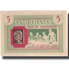 France, Bon de Solidarité, 5 Francs, 1941, AU(55-58)