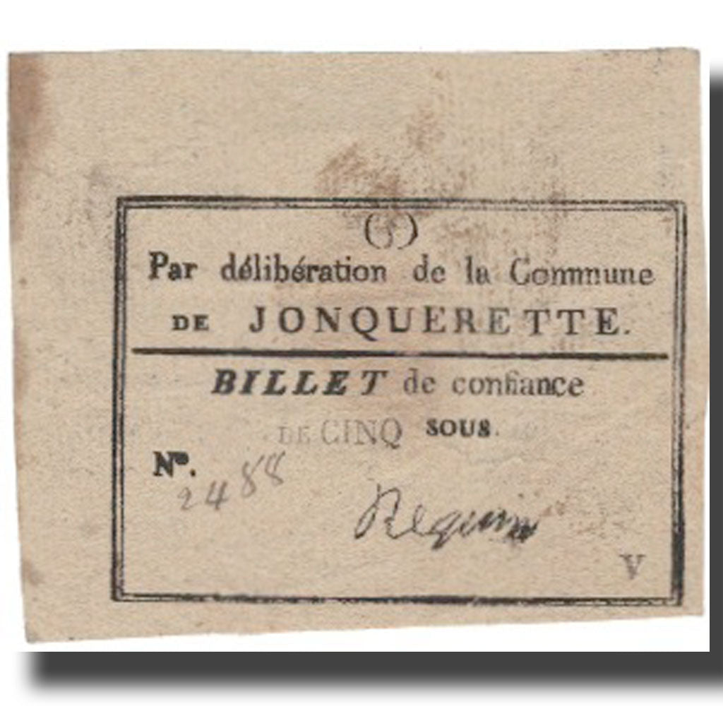 France, JONQUERETTE, 5 Sous, AU(50-53)