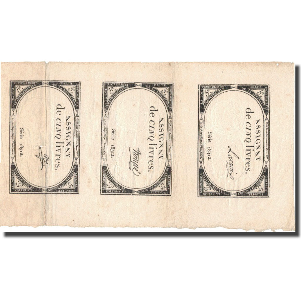 Frankrijk, 5 Livres, 1793, Lacroix, 1793-10-31, TTB, KM:A76, Lafaurie:171