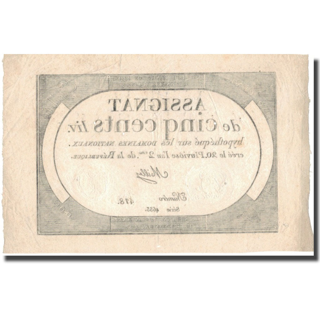 France, 500 Livres, 1794, 1794-02-08, AU(50-53), KM:A77, Lafaurie:172