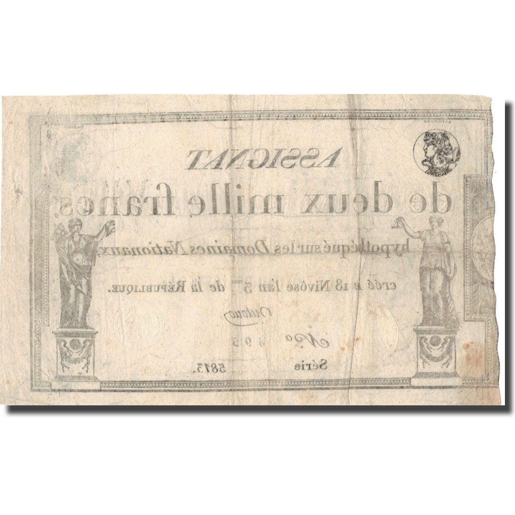 France, 2000 Francs, 1795, 1795-01-07, VF(30-35), KM:A81, Lafaurie:176