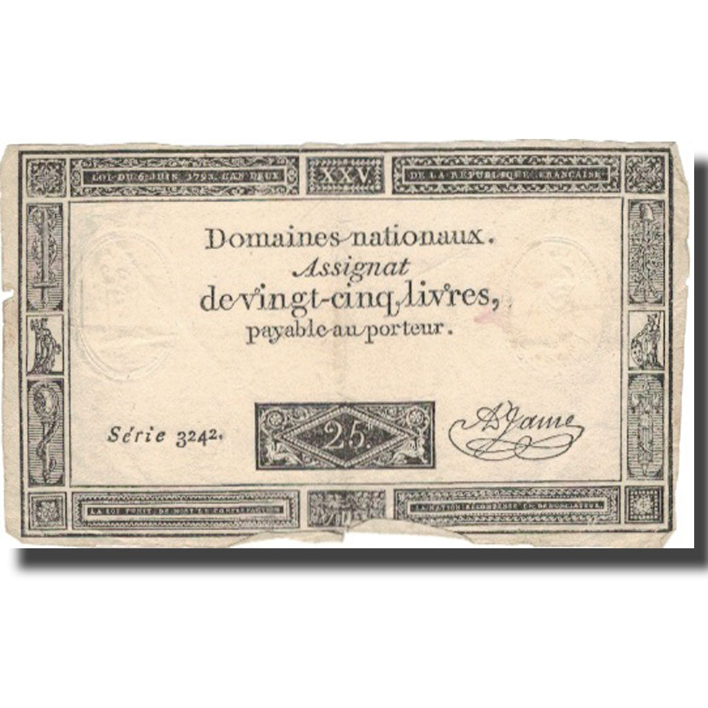 Frankreich, 25 Livres, 1793, 1793-06-06, SGE+, KM:A71